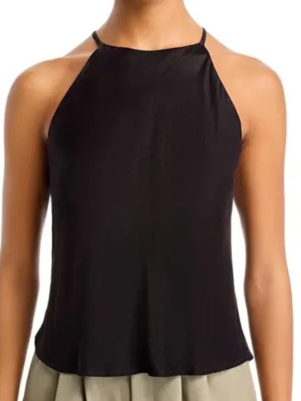 NWT Bella Dahl Bias Halter Top Black Size Large